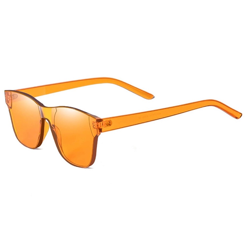 Rimless Wayfarer Sunglasses Retro Orange Classic - Picture 4 of 6